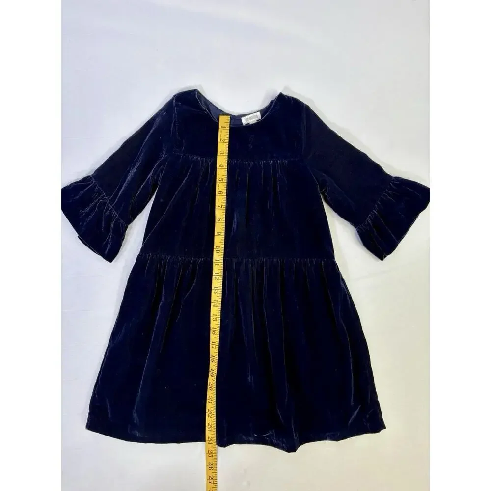 Gymboree Girls Blue Velvet Dress Lined Holiday Party‎ Wedding Size 7